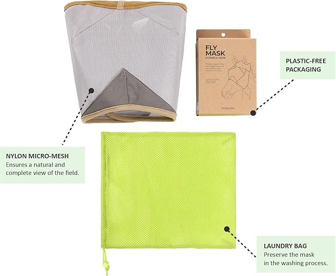 Fly Masks for Horses, 70% Uv-Block, Breathable Fly Mask for Equines, Durable, Comfortable Fit for All-Day Protection, Horse Size (Horse Fly Mask, Standard)-PurrikoPets