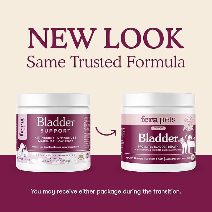 Fera Pets Bladder Support - Cranberry for Dogs & Cats - D-Mannose & Marshmallow Root - Urinary Tract Support - Supports Normal Urine pH - Boosts Immunity - 60 Scoops-PurrikoPets