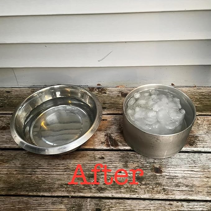 1Gallon Double Layer 304 Stainless Steel Dog Bowl - Insulated & Durable | Non-Slip Base | Easy to Clean | BPA-Free Safe Dog Water Bowl[128oz for Large Giant Breeds]-PurrikoPets