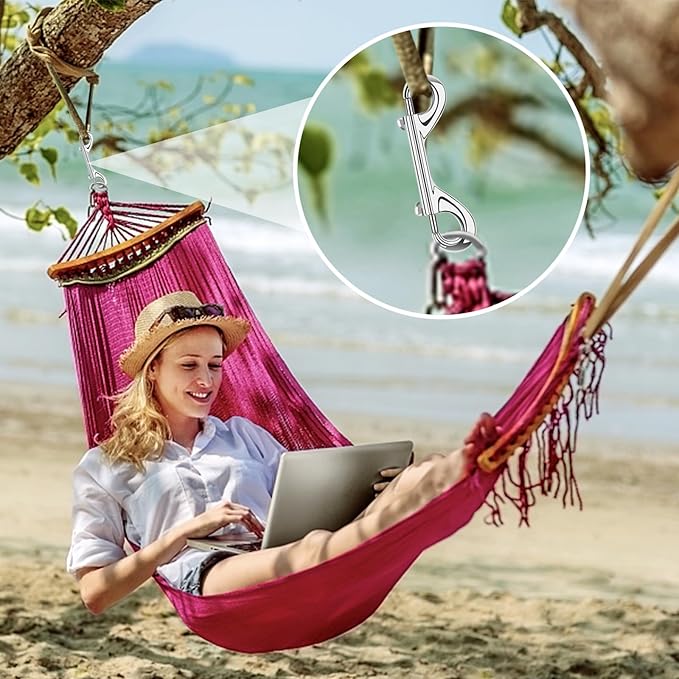 ERKOON 3.5 inch Double Ended snap Hooks,110lbs Metal Clips Load Capacity Zinc Alloy Double Sided Clips Heavy Duty Trigger Snap for Dogs Leashes/Water Bucket/Horse Feed/Hammocks Bolt snap-PurrikoPets