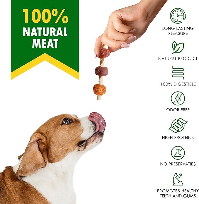 Dog Treats Rawhide Sticks Wrapped with Chicken 11 oz - Pet Natural Chew Treats - Grain Free Meat & Human Grade Dried Snacks - Best for Small & Large Dogs-PurrikoPets