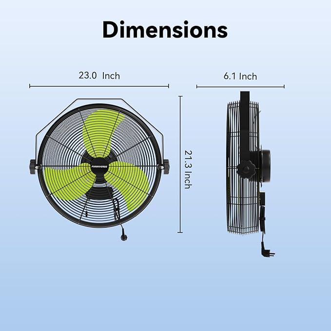 18 Inch Wall Fan Pro Series - 4900 CFM 3 Speed High Velocity Industrial Wall Mount Fans for Commercial, Residential, Warehouse, Covered Patio, Shop, Garage, Barn, Gazebo UL Safety Listed-PurrikoPets