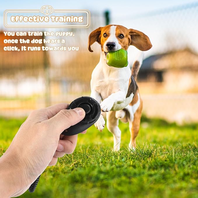 Frienda 18 Pieces Dog Training Clicker, Pet Behavioral Training Clickers with Wrist Strap for Dogs Cats Puppy Birds Horses(Black)-PurrikoPets