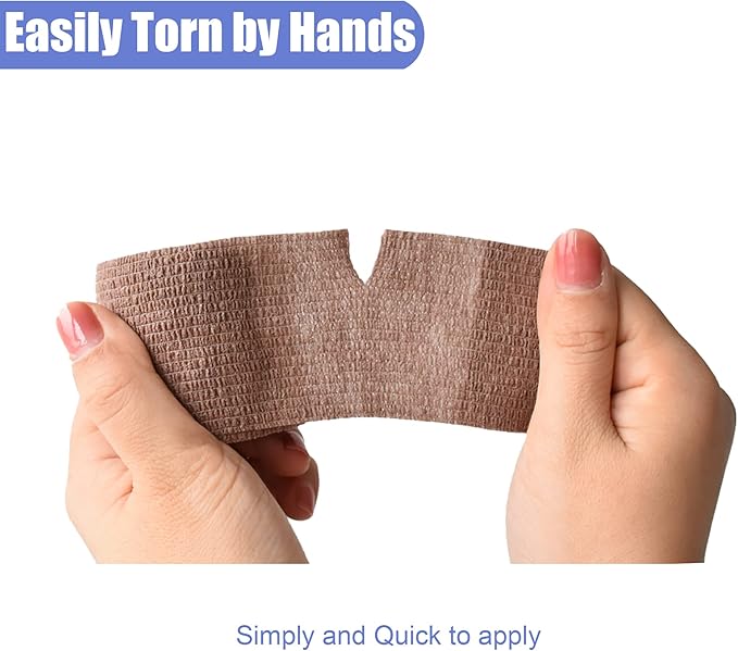 9 Pack 2" x 5 Yards Self Adhesive Bandage Wrap Self Stick Wrap for Ankle, Wrist, Finger, Sports, Breathable Cohesive Vet Tape for Pets (Brown)-PurrikoPets