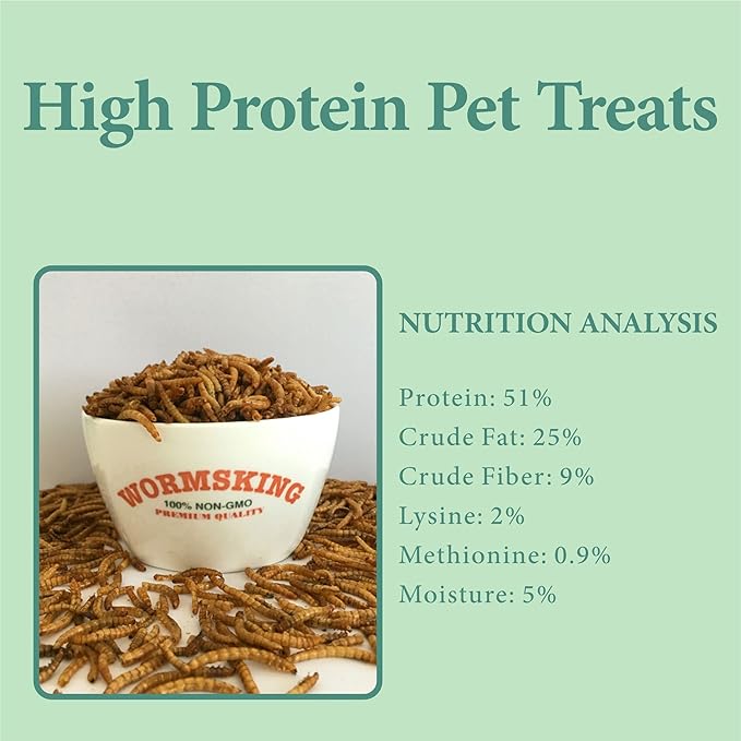 11 LBS Dried Mealworms, Non GMO, High Protein Treat for Chicken, Duck, Birds, Reptile, Hamster,Hedgehog-PurrikoPets