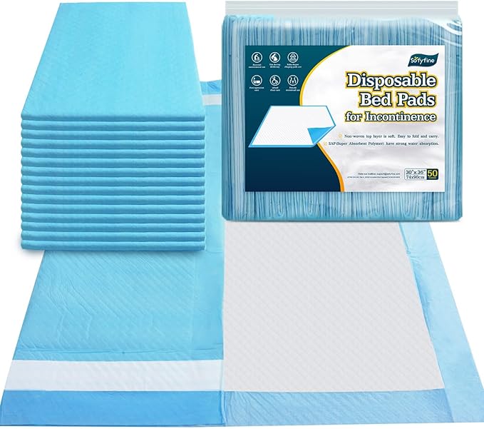 100 Count Bed Pads 30"x36" (No Adhesive Strip) Thicken Adults Incontinence Underpads Disposable, Heavy Duty Absorbent Chucks Waterproof, XL Extra Large Puppy Pee Training Pad-PurrikoPets