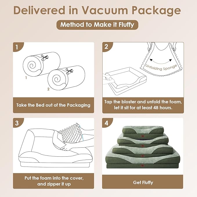 EHEYCIGA Memory Foam Dog Bed for Medium Size, Orthopedic Dog Sofa with Sides and Waterproof Liner, Washable Bolster Pet Couch with Removable Cover, 35x22x6.5 Inch, Green-PurrikoPets