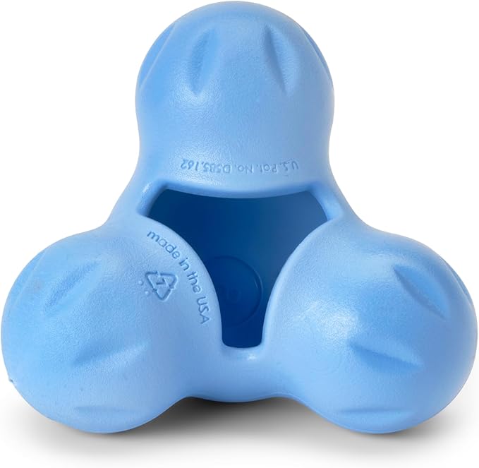WEST PAW Zogoflex Tux Treat Dispensing Dog Chew Toy – Interactive Chewing Toy for Dogs – Dog Games for Aggressive Chewers, Fetch, Catch – Holds Kibble, Treats, Small 4",Periwinkle-PurrikoPets