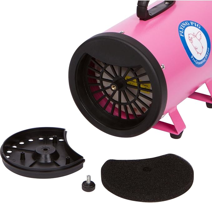 Flying Pig High Velocity Dog Pet Grooming Dryer w/Heater (Model: Flying One, Pink)-PurrikoPets
