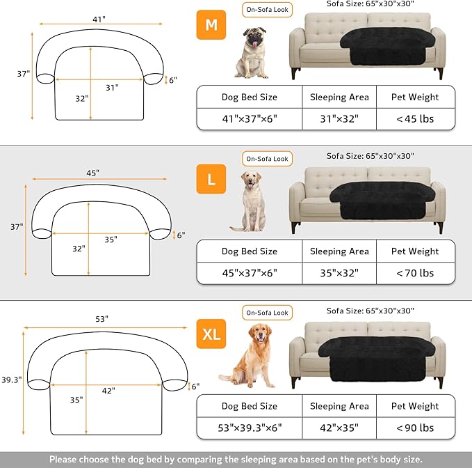 GGIB Calming Dog Bed Fluffy Plush Dog Mat for Furniture Protector with Removable Washable Cover for Large Medium Small Dogs and Cats (Large, Black)-PurrikoPets