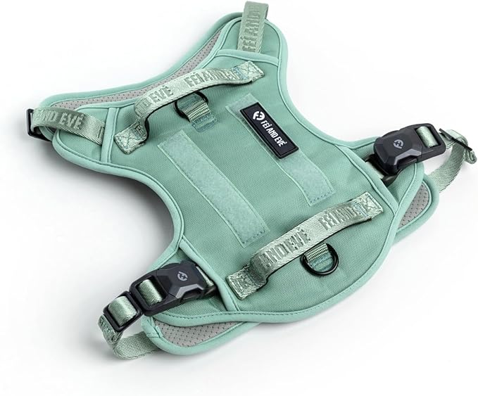 2025 New Edition, Fei & Eve MagEase Dog Harness - 3-Second Magnetic Buckles | 3-Point No-Pull Control | Heavy-Duty 900D Nylon | Dual Safety Handles | Breathable Mesh | Adjustable Fit | Large, Green-PurrikoPets