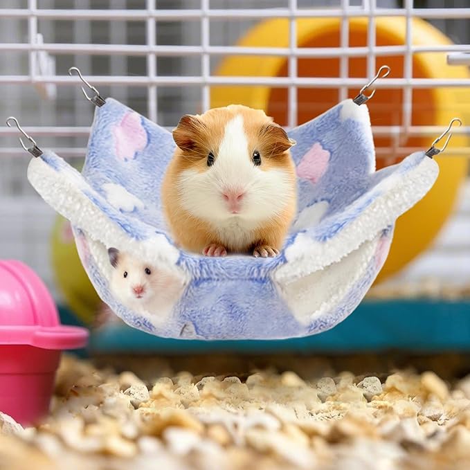 4 Pcs of Rat Hammocks Small Animal Hammock Rat Hanging Bed Guinea Pig Hammock Guinea Pig Accessories for Small Animals Cage Chinchilla Parrot Sugar Glider Ferret Squirrel-PurrikoPets