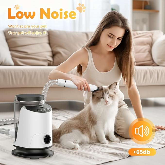 Dog Grooming Vacuum & Dryer & Clippers for Shedding Grooming, 3L Canister for Large Dog, 3 in 1 Grooming Kit for Dogs at Home, Adjustable Temperature and Airflow Pet Grooming Kits.-PurrikoPets