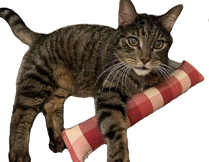15" Catnip Cat Kicker Toys/Kitty Kick Sticks/Cat-Nip Kick Sticks (Beige and Red Plaid) (Kickers Filled with 1 oz Premium Canadian Catnip)-PurrikoPets