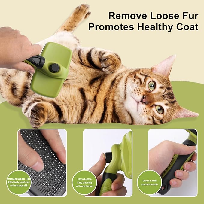 6 PCS Dog and Cat Grooming Kit, Versatile Tools Including Shedding Brush, Nail Clipper with Nail File, Slicker Brush, Dematting Comb-PurrikoPets