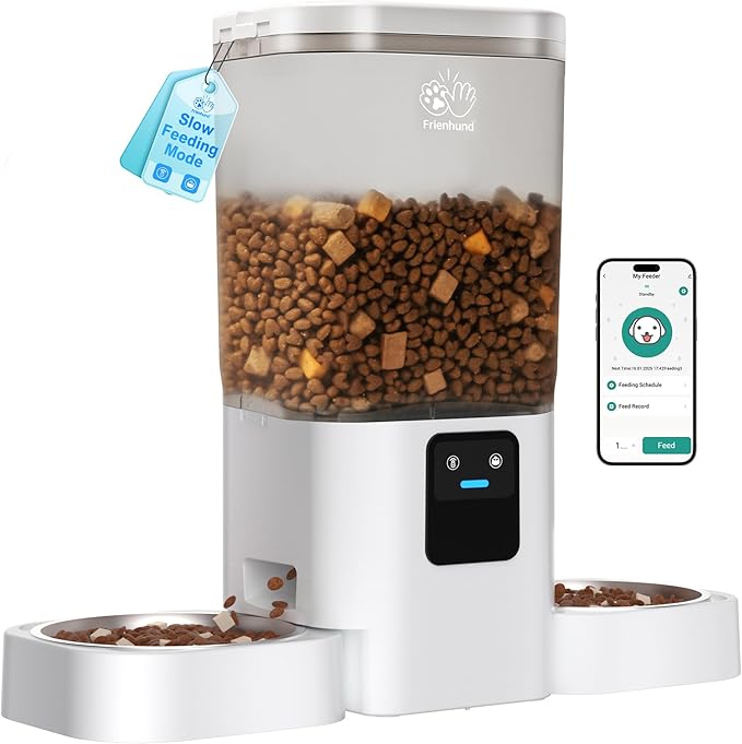 5G WiFi Automatic Cat Feeder with Slow Feed for 2 Cats: Automatic Dog Feeder with 7L Large Food Storage, Cat Food Dispenser with Alexa for Multiple Pets, Detachable for Easy Cleaning -29 Cup-PurrikoPets