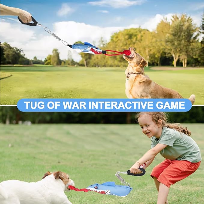 Dog tug of war Toy with Handle,Interactive Dog Toys with Squeak for Aggressive chewers, Durable Bungee Cord Toy with chew Ball-PurrikoPets