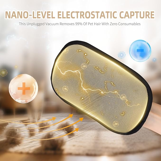 2𝑷𝒄𝒔 Pet Hair Removal Glove for Cats & Dogs, Newly Pro Five-Finger Electrostatic Pet Hair Remover Gloves, Reusable & Washable Magic Brush Pet Hair Removal Tool for Couch, Clothing, Carpet, Car Seat-PurrikoPets