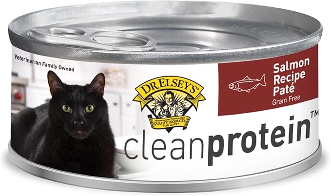 Dr. Elsey's cleanprotein Salmon Recipe Wet Cat Food, Pate 5.3 oz cans (Pack of 24)-PurrikoPets