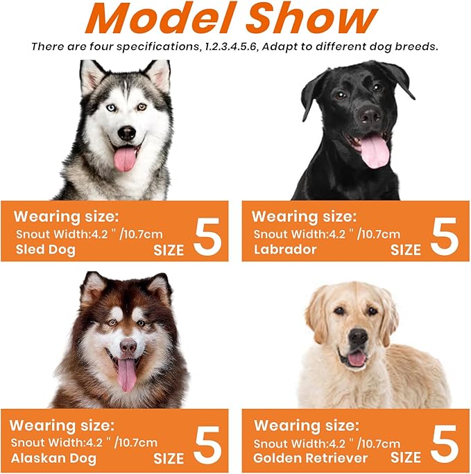 Dog Muzzle, Basket Muzzle Anti Biting Chewing, Sturdy Lightweight Muzzle Allows Panting Drinking, Cage Muzzle for Small Medium Large Dogs, Suitable for Grooming Trimming Training (Size 5)-PurrikoPets