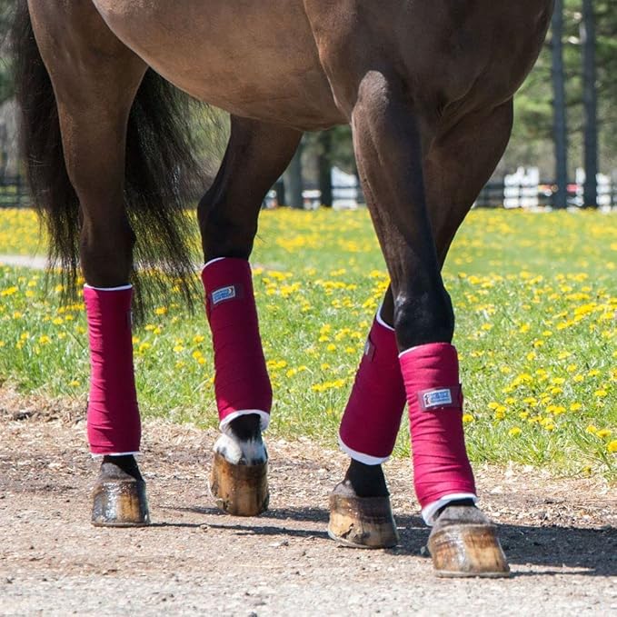 Dura-Tech Standing Wraps for Horses | Color Navy | Optimal Comfort & Support | Ideal for Post-Exercise & Trailering | Right Tension Application | Secure Closure-PurrikoPets
