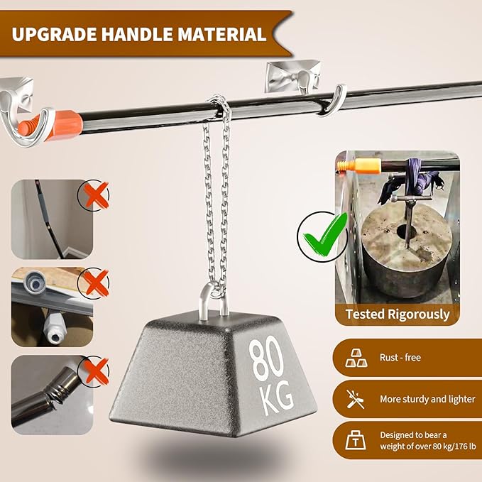 3 in 1 Carpet rake Kit for Pet Hair Removal Tool - Reusable Pet Hair Remover broom w 58"Adjustable Long Handle, Dog & Cat Carpet Scraper, Pet Hair Remover for Rugs, Mats, Couch, Curtains(Orange)-PurrikoPets