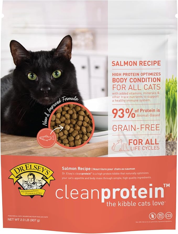 Dr. Elsey'S Cleanprotein Salmon Formula Dry Cat Food, 2 Pound (Pack of 1)-PurrikoPets
