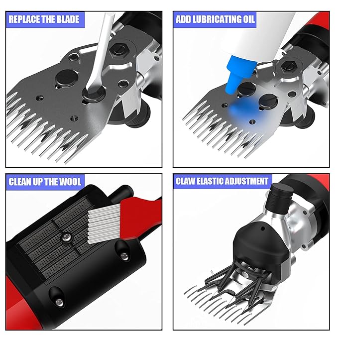 550W Professional Electric Sheep Clipper, 6 Speeds Heavy Duty Dog Shears for Thick Fur-PurrikoPets