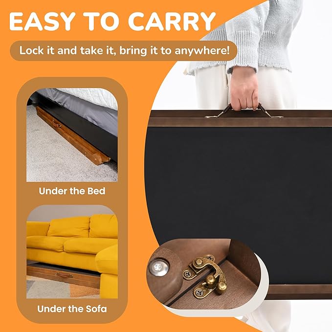 Dog Ramp for Bed, Adjustable Pet Ramps for Dog to Get on Bed, Non-Slip Rubber Surface - Folding Wooden Dog Ramp for Small/Large/Old Dogs, Adjustable up to 23.5 inch High Beds, Safety Railings-PurrikoPets