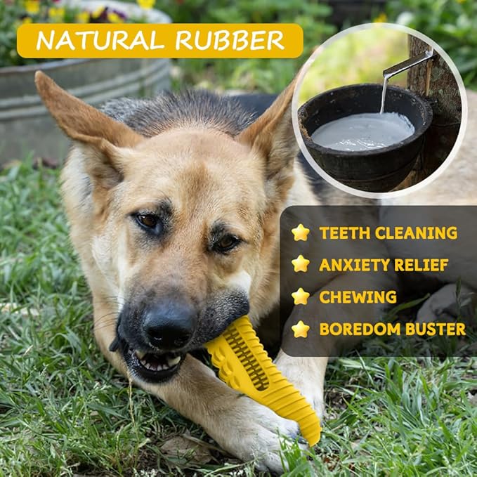 Dog Toys for Aggressive Chewers Large Medium Breed, Indestructible Dog Toothbrush Chew Toys, Squeaky Interactive Tough Extremely Durable, Dogs Toys to Keep Them Busy-PurrikoPets