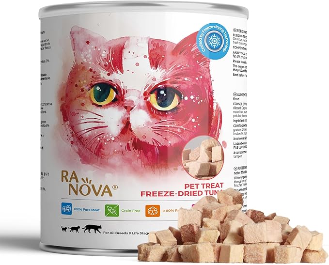 Freeze Dried Cat Treats - 100% Tuna Grain Free Raw - Natural Balance Limited Ingredient High Protein Cat Snacks 130g/4.59oz - Picky Eater Challenger-PurrikoPets