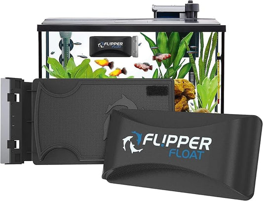 FL!PPER Flipper Cleaner Float - 2-in-1 Floating Magnetic Aquarium Glass Cleaner - Fish Tank Cleaner - Scrubber & Scraper Aquarium Cleaning Tools - Floating Fish Tank Cleaner, Standard-PurrikoPets
