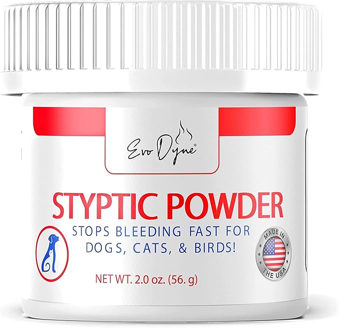 3-PK Styptic Powder for Dogs, Cats, and Birds (2 oz) by Evo Dyne | Fast-Acting Blood Stop Powder for Pets | Quick Stop Bleeding Powder for Dog Nail Clipping, Grooming, Cuts and More (3-Pack)-PurrikoPets