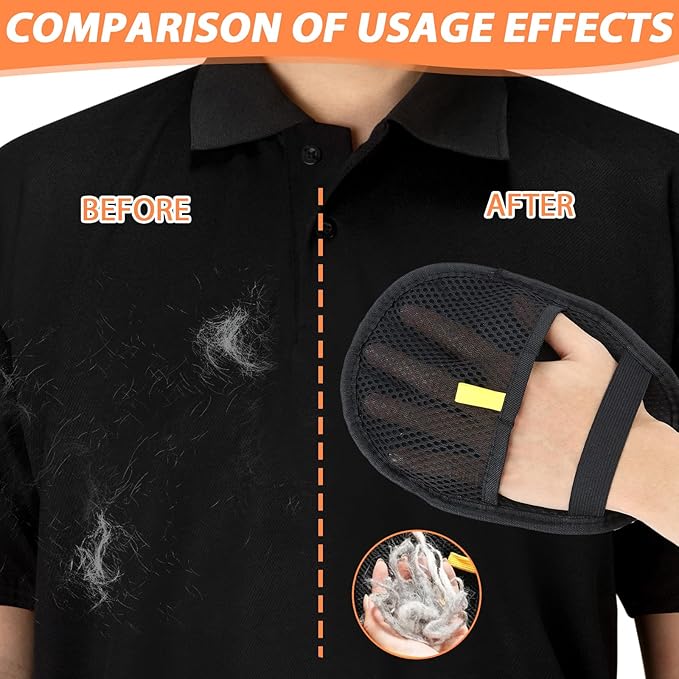 4 Pcs Pet Hair Remover Electrostatic Gloves, Upgrade Static Removal Gloves for Pet Hair, Reusable Multifunctional for Couch, Furniture, Carpet, Car Seat, Massage of Dogs and Cats-PurrikoPets