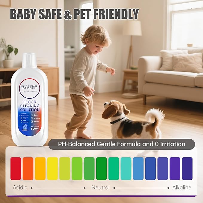 Floor Cleaning Solution Compatible with Tineco iFLOOR Series, All Robot Vacuums & Wireless Wet-Dry Mops, 4 Bottle Floor Cleaner Refill, Lavender Scent-PurrikoPets