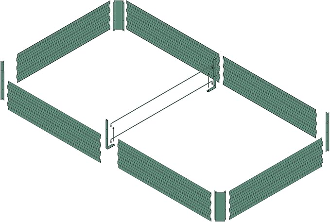 8x4x1ft Metal Raised Garden Bed Kit，Galvanized Garden Bed Box for Vegetables, Flowers, Herbs, and Succulents,240 Gallon Capacity - Green-PurrikoPets