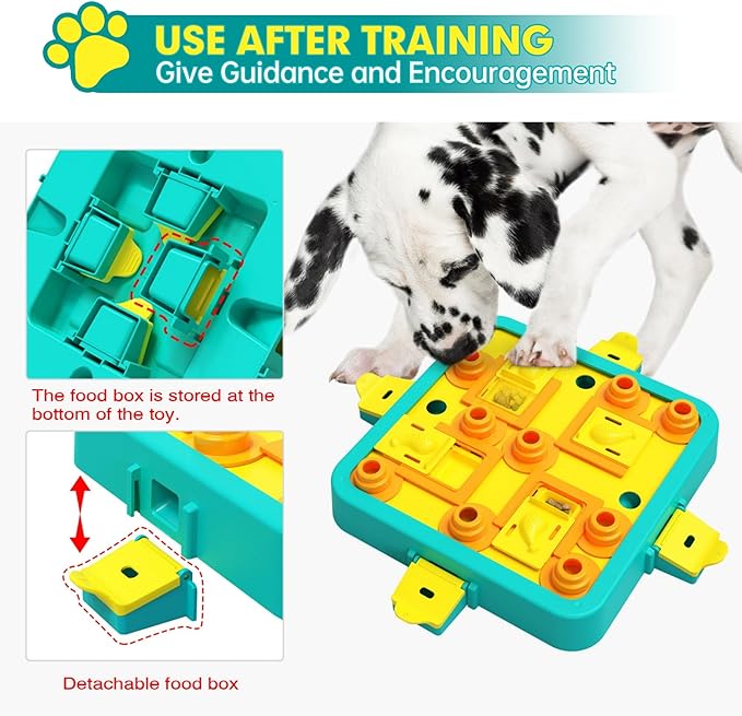 Dog Puzzle Toy Mental Stimulation - Level 3 in 1 Dogs Food Feeder Puzzle, Dog Treat Puzzle Feeder (Advanced-Blue Board)-PurrikoPets