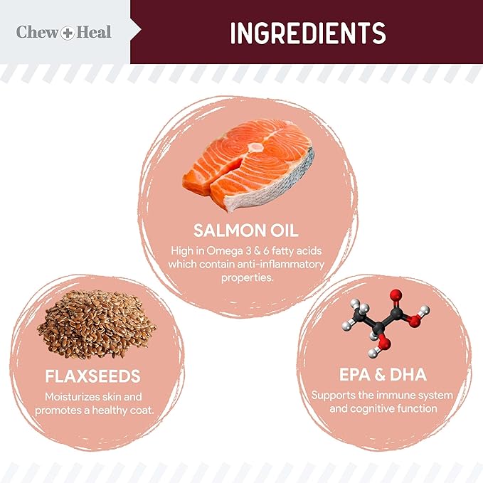 Dog Skin and Coat Supplement -360 Soft Chew Omega Treats for Skin Allergies -Salmon Oil Blend of Essential Fatty Acids, Omega 3, 6, Vitamins, Minerals -Made in USA (2 Packs of 180, Lamb Flavor)-PurrikoPets