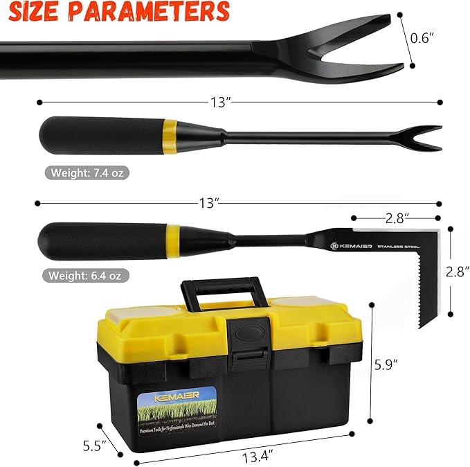 7 - Piece Gardening Tools Set, Stainless Steel Gardening Tools, Heavy - duty Hand Gardening Tools with a Toolbox, Suitable for Gardening Planting and Weeding, Gardening Gifts for Women and Men-PurrikoPets