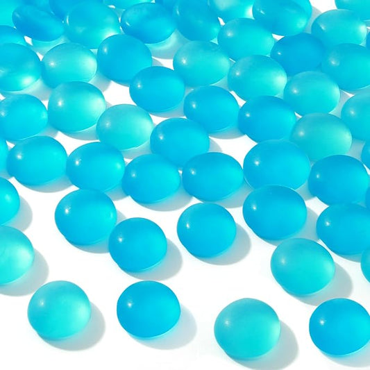 FUTUREPLUS 1LB Frosted Flat Marbles, Blue Glass Pebbles Beads Vase Fillers Decorative Fish Tank Aquarium Rocks for Centerpieces Table Decor-PurrikoPets
