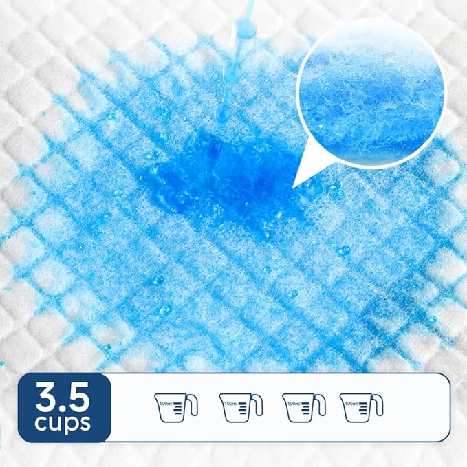 100 Count 22” x 22” Disposable Dog Pee Pads, Super Absorbent Leakproof Puppy Pads Quick Drying, Pee Pads for Dogs, Potty Dog Training Pads-PurrikoPets