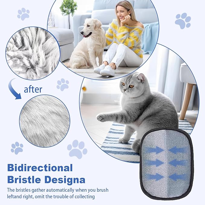 3Pcs Pet Hair Removal Gloves, Reusable Electrostatic Pet Hair Removal Gloves,Upgraded Animal Fur Removal Tool for Cats & Dogs-PurrikoPets