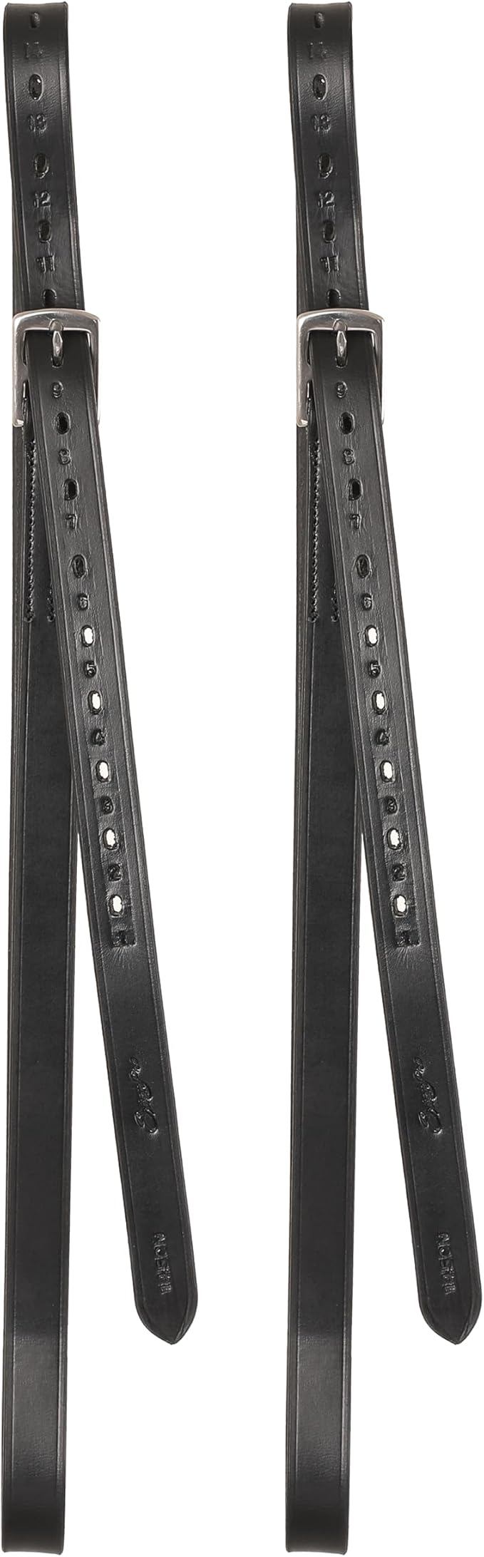 Exion Pre-Stretched Leather Stirrup Leathers for English Saddles | Premium Vegetable-Tanned Non-Stretch Stirrups for Jumping, Dressage & Schooling | 18-Hole Numbered Adjustment & SS Buckles-PurrikoPets