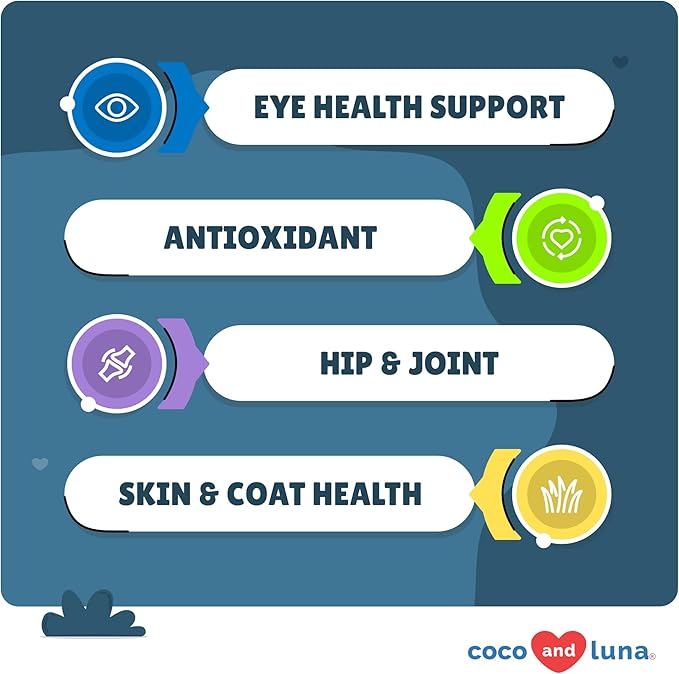 Eye Support for Dogs - 120 Chewable Tablets - Supplements for Vision, Eye Vitamins for Dogs, with Cod Liver Oil Antioxidant, Omega 3 EPA and DHA Fatty Acids.-PurrikoPets