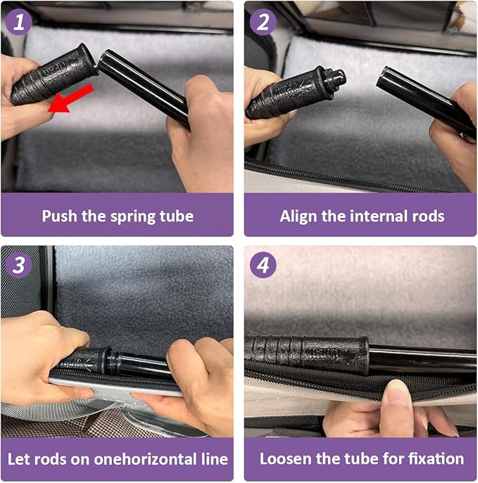 Extra Large Cat Carrier Soft Sided, Portable Small Dog Carrier for 2 Cats, 24"x16.5"x16" Car Travel Folding Comfortable Design, Purple-PurrikoPets