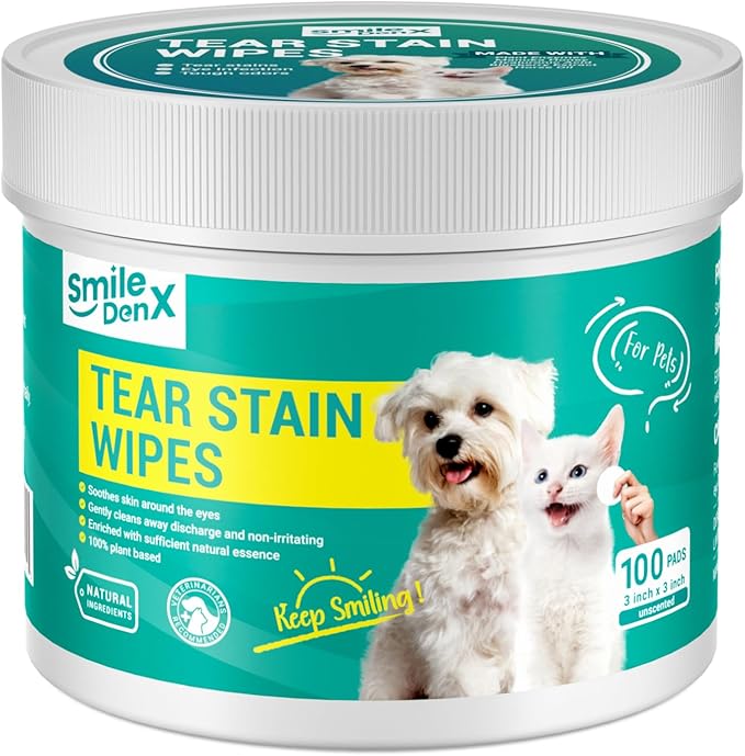 Dog Eye Wipes, Gentle Eye Wipes for Dogs & Cats, Pet Eye Cleaner Wash Removes Discharge, Crust, Debris, and Gunk (100, Unscent)-PurrikoPets