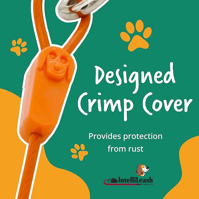 30FT Tie-Out Cables for Dogs - Strong, Safe, and Durable Dog Tie-Outs for Small Dogs up to 90 Pounds - Weather and Wear Resistant Galvanized Aircraft Cable for Outside Use-PurrikoPets