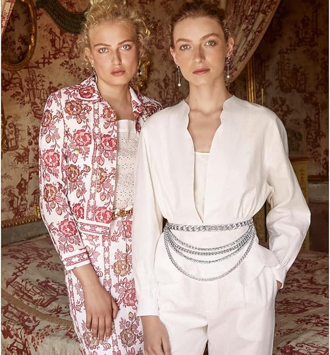 Suyi Multilayer Chain Belt Rhinestone Metal Chain Belts for Women Punk Gold Waist Chain