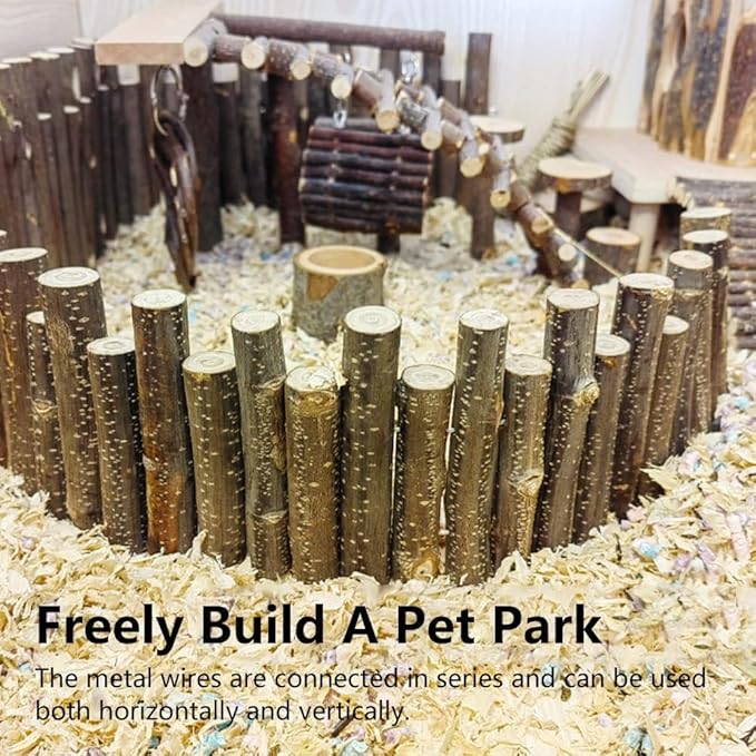 Flexible Hamster Wooden Bridge, 11.8In Hamster Fence, Wooden Sticks for Hamster Cage Decor And Platforms, Syrian Hamster Cage Accessories Wood-PurrikoPets