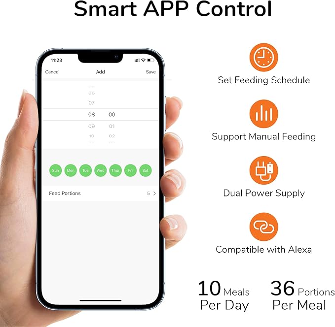 FUKUMARU Automatic Cat Feeder, 4L Dog Feeders with Double Bowls, Support DIY Meals and Timed Control WiFi Cat sFood Dispenser, Suit for Most Pet Food-PurrikoPets